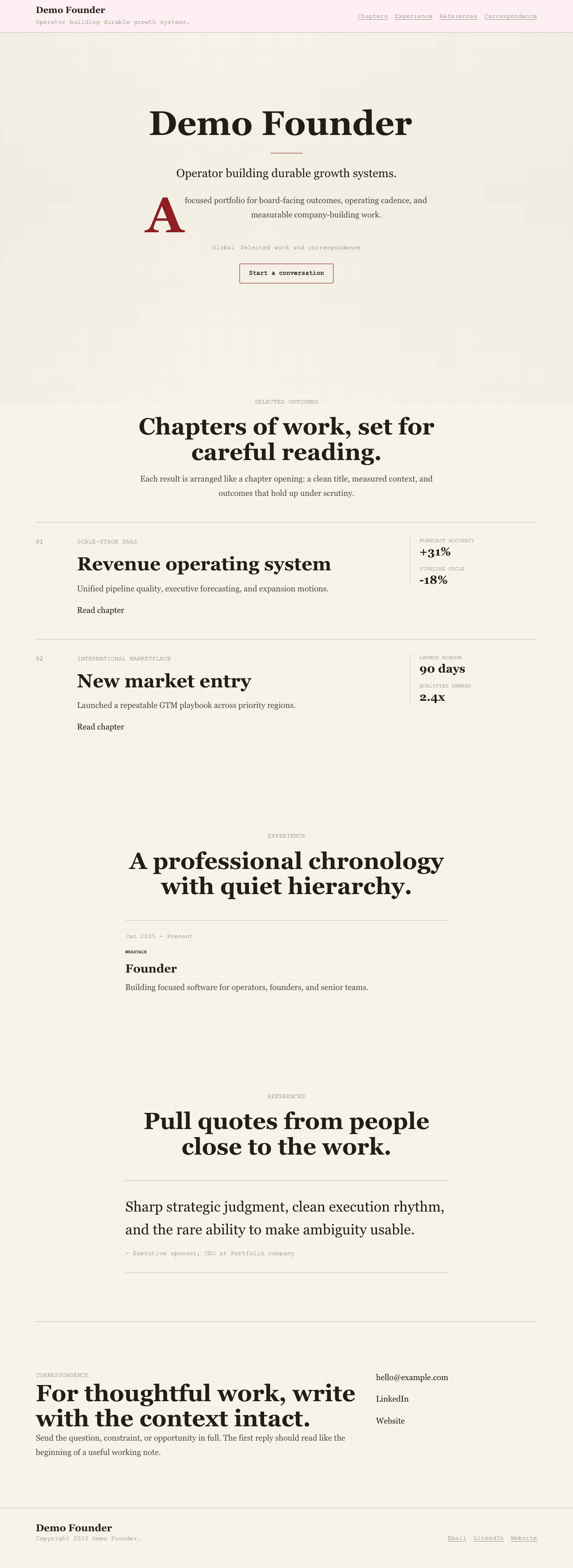 Print design. Example portfolio rendered on desktop.